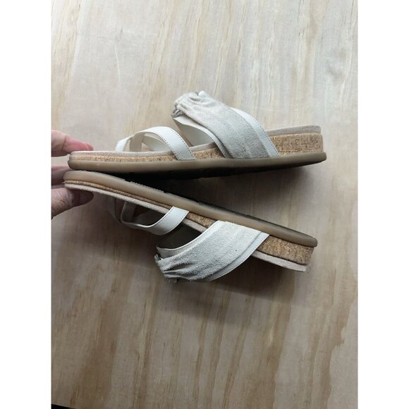 Vionic Landyn Leather Suede Cork-Wrapped Sole Sandals Blue Shadow Size 9.5 EUC - Picture 4 of 5